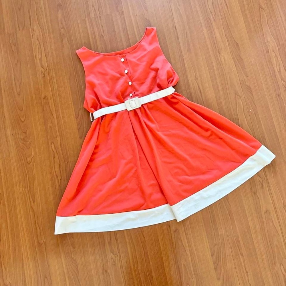 Gossard Artemis Orange Cream Mini Dress 60s stripe vintage babydoll